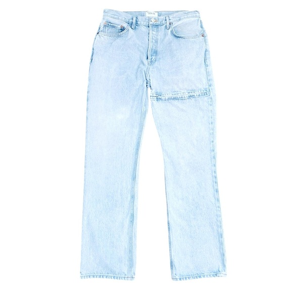 AGOLDE Lana Slice Mid Rise Relaxed Straight Leg Blue Denim Jeans Size 29 - Picture 4 of 13